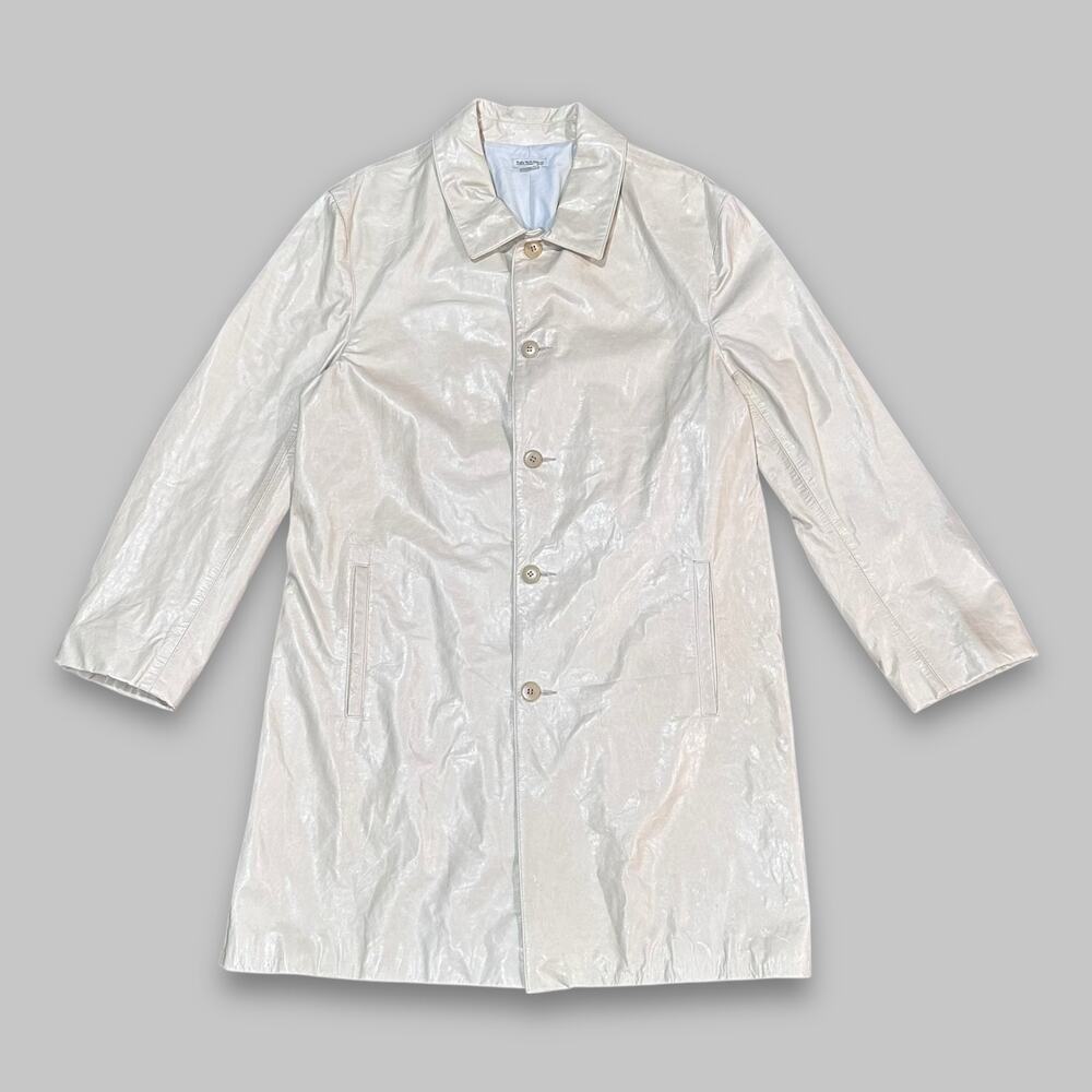 Rugby North America Genuine Leather Coated Trench Coat Beige Women’s Size L